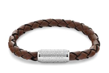 Tommy Hilfiger Stylový hnědý kožený náramek Eplore the braid 2790482