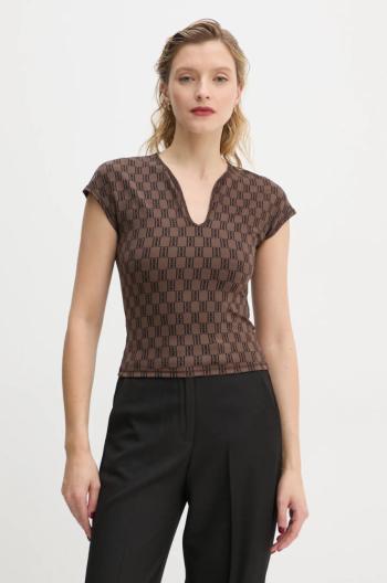 Tričko By Malene Birger VENAZIA hnědá barva, Q72465001