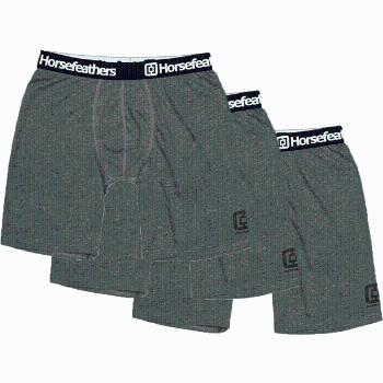 Horsefeathers DYNASTY LONG 3PACK Pánské boxerky, tmavě šedá, velikost