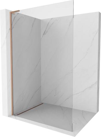 MEXEN/S Kioto L Sprchová zástěna WALK-IN 65 x 200, transparent, měď kartáčovaná 800-065-103-65-00