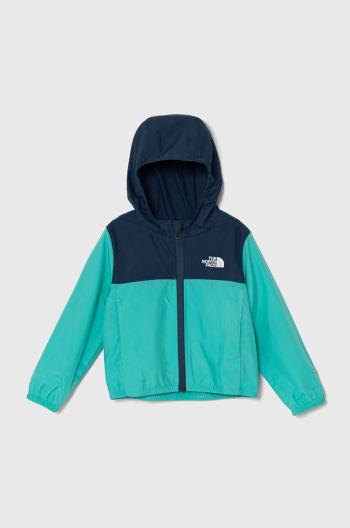 Dětská bunda The North Face NEVER STOP HOODED WINDWALL JACKET zelená barva