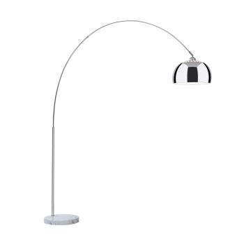 Blumfeldt Nael, oblouková lampa, stříbrné stínidlo, mramorový podstavec, E27, síťový kabel: 2 m, stříbrný