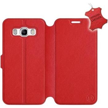 Flip pouzdro na mobil Samsung Galaxy J5 2016 - Červené - kožené -   Red Leather (5903226501151)