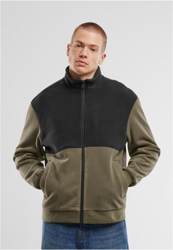 Urban Classics Colour Block Polar Fleece Jacket black/olive - L