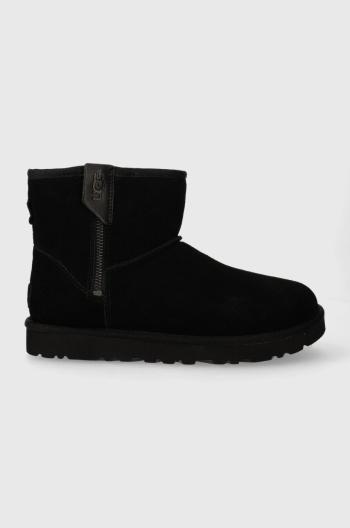 Semišové sněhule UGG Classic Mini Bailey Zip černá barva, 1151230