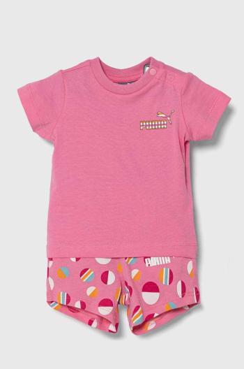 Dětská souprava Puma ESS+ SUMMER CAMP Infants Set JS růžová barva