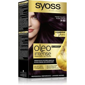 Syoss Oleo Intense permanentní barva na vlasy s olejem odstín 3-33 Tmavě fialový 2x50 ml