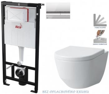 ALCADRAIN Sádromodul předstěnový instalační systém s chromovým tlačítkem M1721 + WC LAUFEN PRO RIMLESS + SEDÁTKO AM101/1120 M1721 LP1