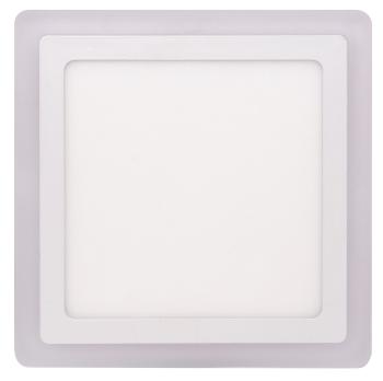 Ecolite Bílý vestavný LED panel hranatý 245 x 245mm 18W+6W podsvícený LED-DUO-S18W