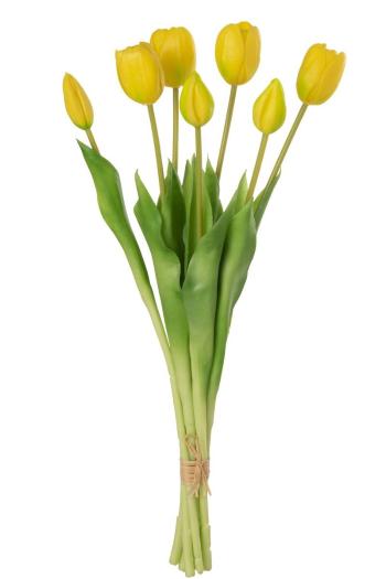 Kytice 7ks žlutých realistických tulipánů - 45cm 32914