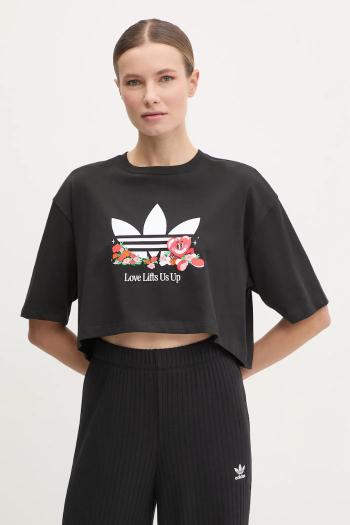 Bavlnené tričko adidas Originals Nelson dámske, čierna farba, JC8333