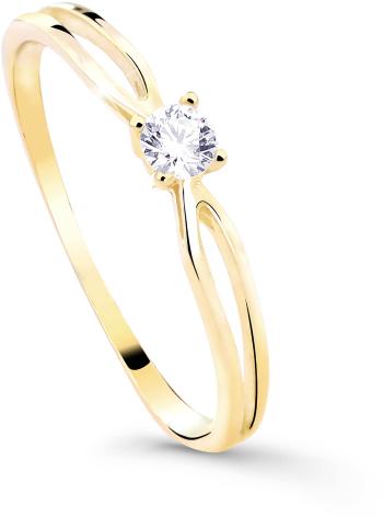 Cutie Diamonds Třpytivý zásnubní prsten ze žlutého zlata s briliantem DZ8027-00-X-1 51 mm