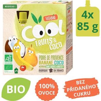 VITABIO Ovocné BIO kapsičky Cool Fruits kokos, hruška, banán a acerola 4× 85 g (3288131600512)