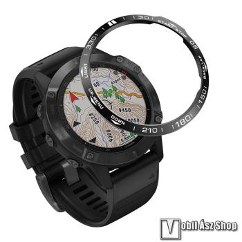 Garmin Fenix 6, 6 Pro, 6 Sapphire, Okosóra lünetta védő rozsdamentes acél, Fekete
