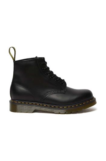 Kožené workery Dr. Martens 101 Yellow Stitch dámské, černá barva, na plochém podpatku, 26230001