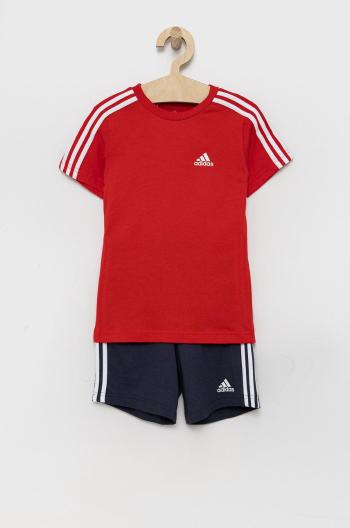 Dětská bavlněná souprava adidas HF1905 červená barva