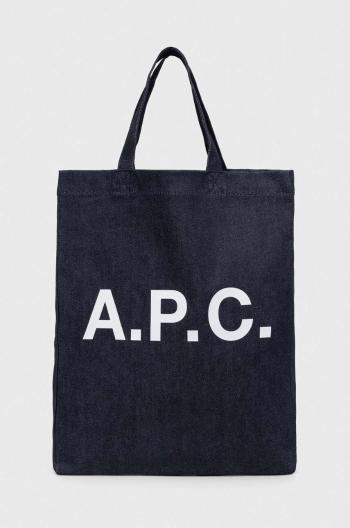 Taška A.P.C. tote lou mini anses tmavomodrá barva, COCSX.M61569