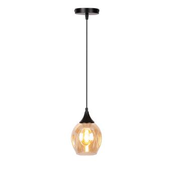 Candellux Černo-hnědý závěsný lustr Aspa pro žárovku 1x E27 31-00583