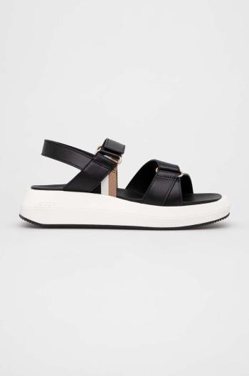 Sandály BOSS Jess Sandal-FL dámské, černá barva, na platformě, 50493086