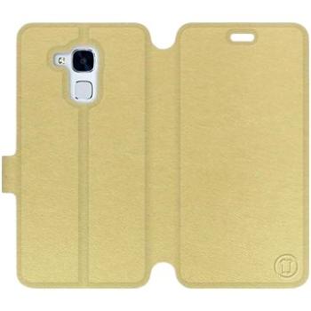 Flip pouzdro na mobil Honor 7 Lite v provedení  Gold&Gray s šedým vnitřkem (5903226013289)