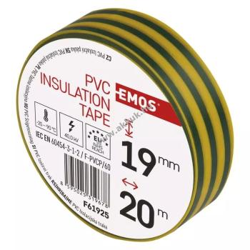 EMOS Szigetelőszalag 19mm x 20m, zöld-sárga - Kiárusítás!