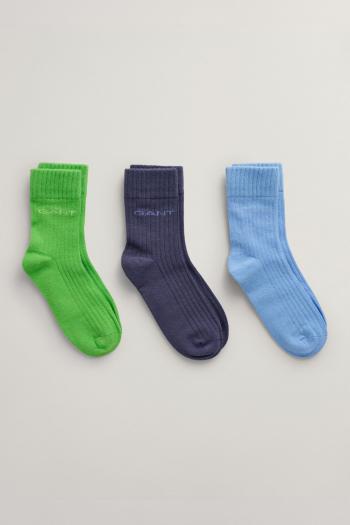 PONOŽKY GANT TONAL LOGO RIB SOCKS 3-PACK SLIME GREEN