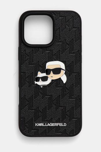 Obal na telefon Karl Lagerfeld iPhone 16 Pro Max 6.9 černá barva, KLHCP16XPGKLKCPK