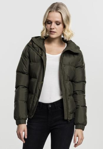 Urban Classics Ladies Hooded Puffer Jacket dark olive - S