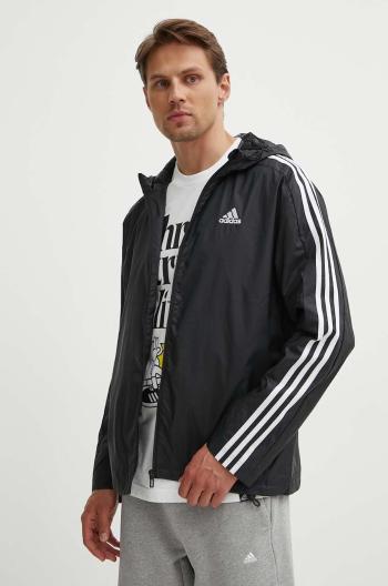 Bunda adidas Essentials pánská, černá barva, přechodná, IB0381