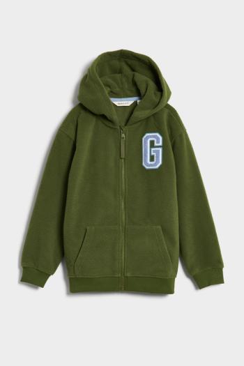 MIKINA GANT FLEECE FULL ZIP HOODIE KALE GREEN