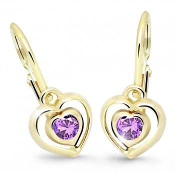 Cutie Jewellery Dětské srdíčkové náušnice C2752-10-X-1 fialová