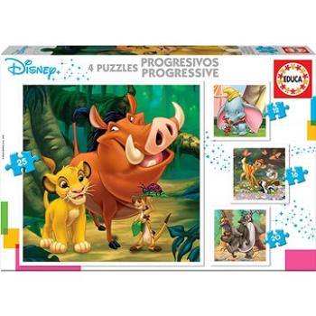 Educa Puzzle Disney pohádky 4v1 (12,16,20,25 dílků) (18104)