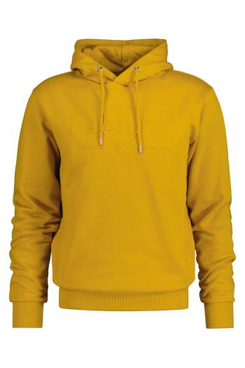 MIKINA GANT REG TONAL SHIELD HOODIE DARK MUSTARD YELLOW