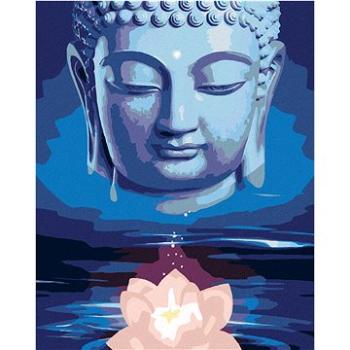 Diamondi - Diamantové malování - MODRÝ BUDDHA S LOTOSEM, 40x50 cm, bez rámu a bez vypnutí plátna (604079A)