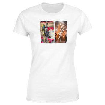 Tričko Hasič a striptérka (Veľkosť: M, Typ: pre ženy, Farba tričká: Biela)