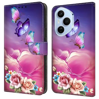 ART Peňaženkový kryt pre Honor 400 Pro 5G BUTTERFLY FLOWER