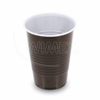 Kávés pohár (PP) barna/fehér Ø70mm 180ml [15 db]