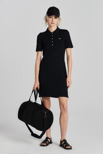 ŠATY GANT SLIM SHIELD SS PIQUE POLO DRESS BLACK