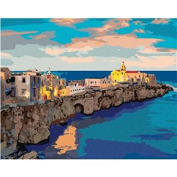 Zuty - Malování podle čísel - VEČERNÍ PANORAMA MĚSTA VIESTE, 80x100 cm, vypnuté plátno na rám (HRAmmb06959nad)