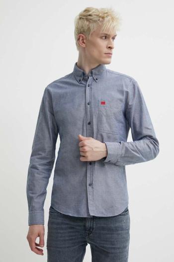 Bavlněná košile HUGO slim, s límečkem button-down, 50479302