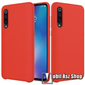 Szilikon védő tok / hátlap - mikroszálas szövettel bevont belsővel - PIROS - Xiaomi Mi 9 / Xiaomi Mi 9 Explorer