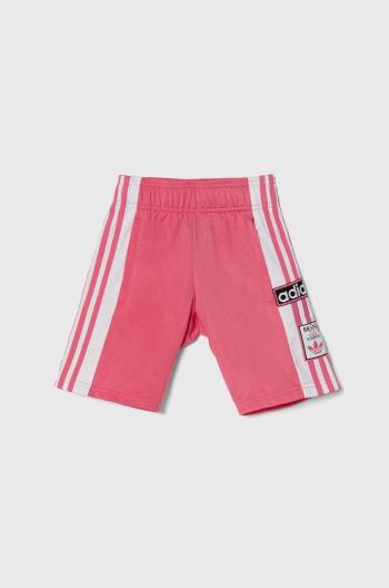 Dětské kraťasy adidas Originals růžová barva, vzorované