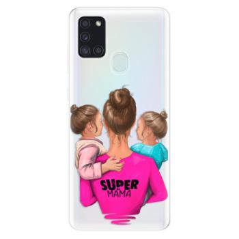 Odolné silikonové pouzdro iSaprio - Super Mama - Two Girls - Samsung Galaxy A21s