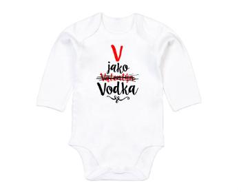 Dětské body dlouhý rukáv BIO V jako Vodka