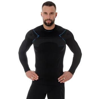 Pánské triko Brubeck Thermo s dlouhým rukávem  Black/Blue  XXL