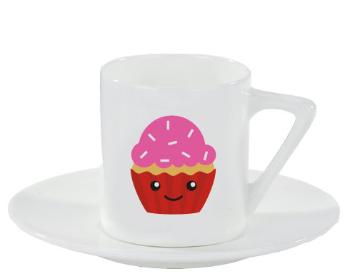 Espresso hrnek s podšálkem 100ml Kawaii cupcake