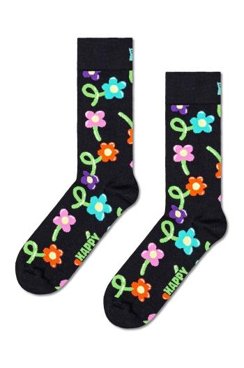 Ponožky Happy Socks Balloon Flower Sock černá barva, P001556