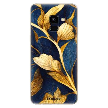 Odolné silikonové pouzdro iSaprio - Gold Leaves - Samsung Galaxy A8 2018