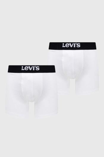 Boxerky Levi's 2-pack pánské, bílá barva