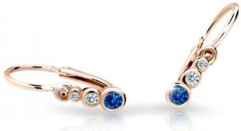 Cutie Jewellery Dětské náušnice z růžového zlata C2255-10-X-4 modrá